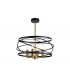 Cylindrical Ceiling Pendant, 4 x E14, Black, Satin Gold - 7
