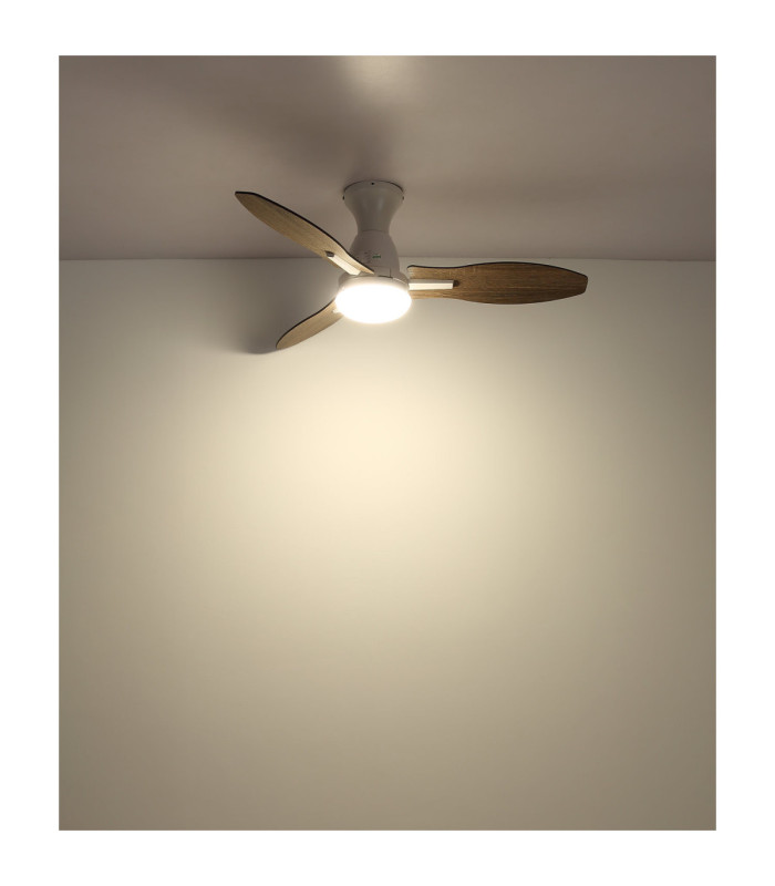 Gale Integrated LED Ceiling Fan Matt White 3000-6000-4500K-6