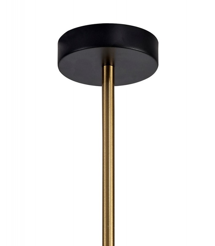 Cylindrical Ceiling Pendant, 4 x E14, Black, Satin Gold - 8
