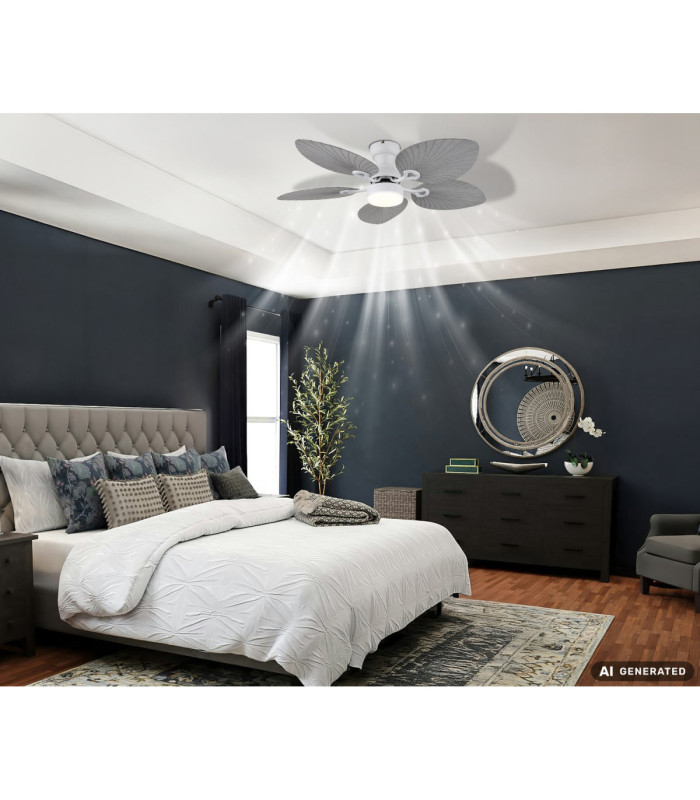 Elise Integrated LED Ceiling Fan Matt White 3000-6000-4500K-7