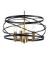 Cylindrical Ceiling Pendant, 4 x E14, Black, Satin Gold - 9