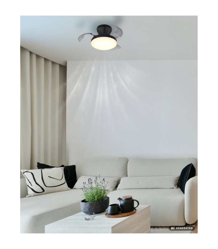 Zavala Integrated LED Ceiling Fan Matt Black 2700-6500K-10