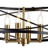 Cylindrical Ceiling Pendant, 4 x E14, Black, Satin Gold - 10
