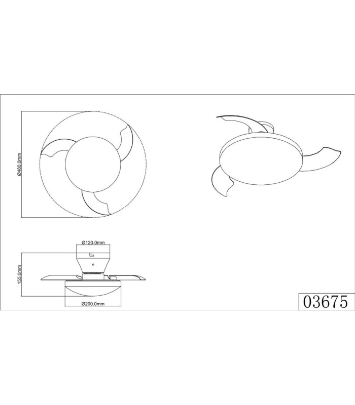 Zavala Integrated LED Ceiling Fan Matt Black 2700-6500K-12