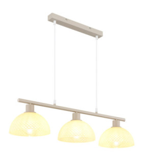 Selma Bar Pendant Ceiling Light Matt Sand Colour  3x E27-1