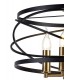 Cylindrical Ceiling Pendant, 4 x E14, Black, Satin Gold - 11