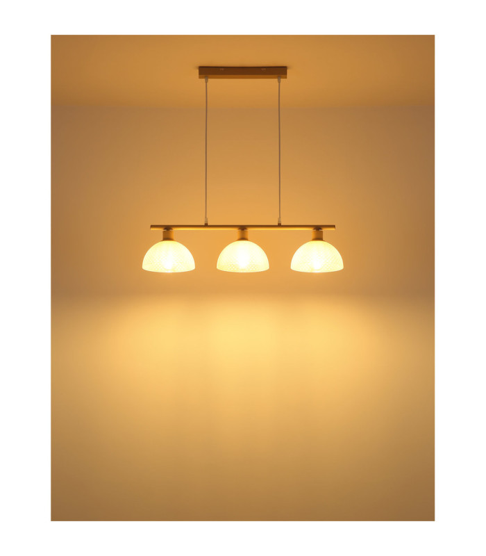 Selma Bar Pendant Ceiling Light Matt Sand Colour  3x E27-6
