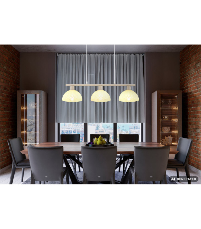 Selma Bar Pendant Ceiling Light Matt Sand Colour  3x E27-7