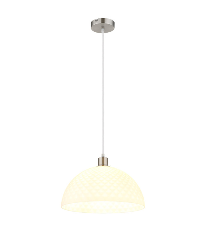 Selma Dome Pendant Ceiling Light Matt Nickel 1x E27-1