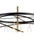 Cylindrical Ceiling Pendant, 4 x E14, Black, Satin Gold - 12