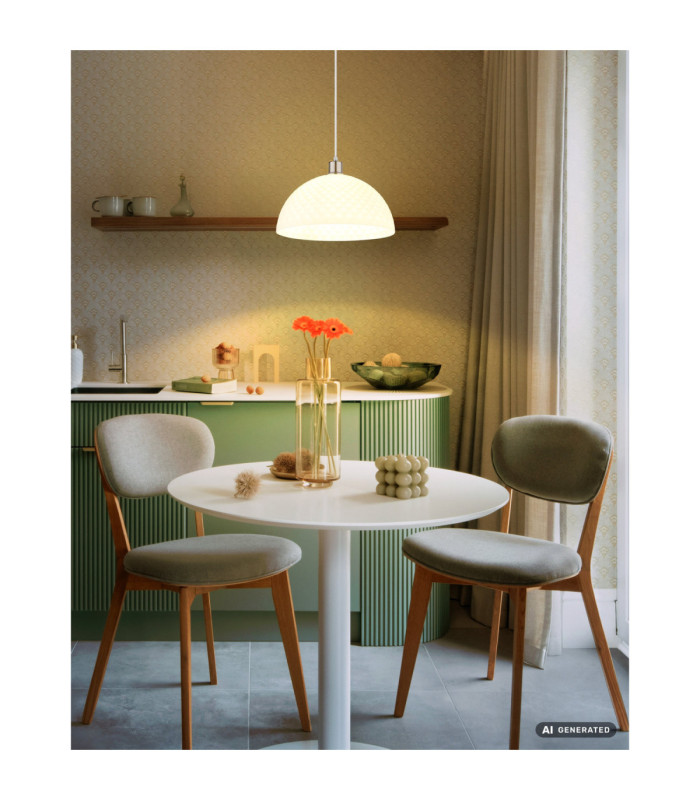 Selma Dome Pendant Ceiling Light Matt Nickel 1x E27-5