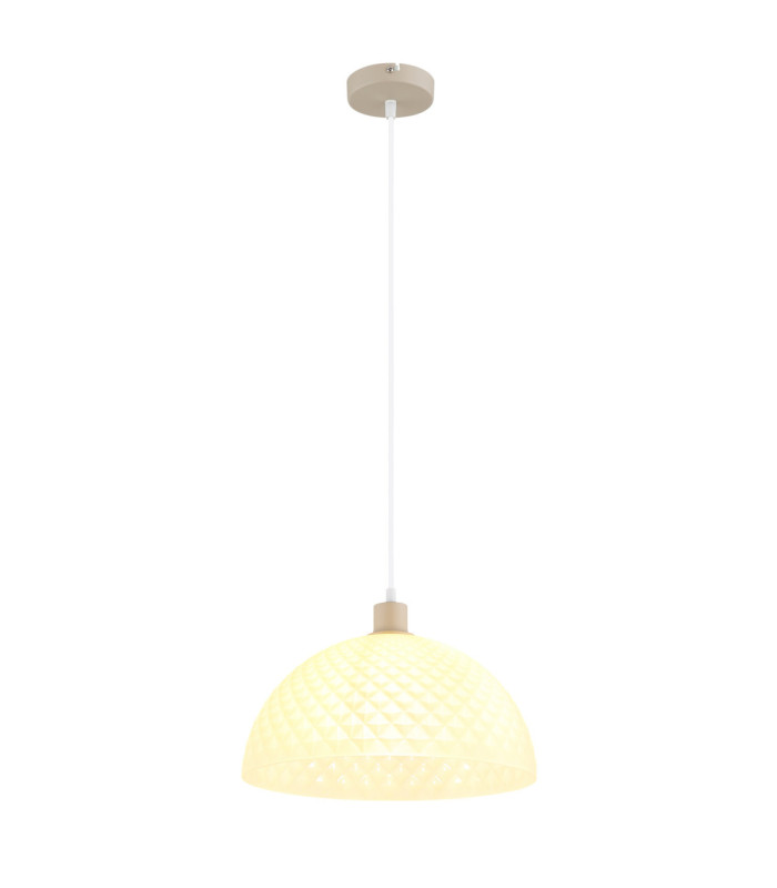 Selma Dome Pendant Ceiling Light Matt Sand Colour  1x E27-1