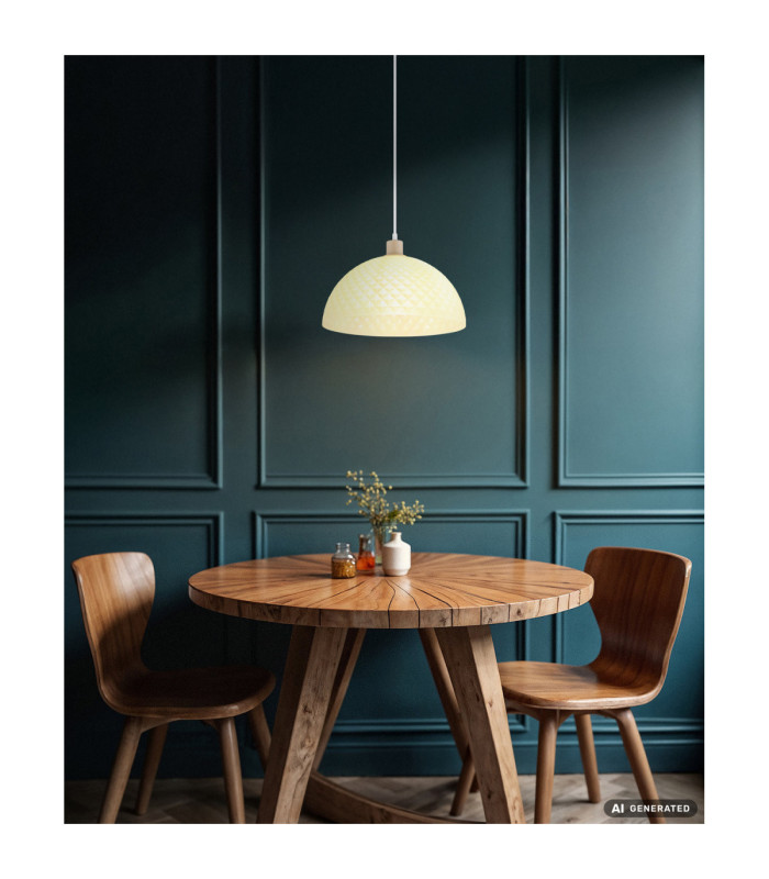 Selma Dome Pendant Ceiling Light Matt Sand Colour  1x E27-6