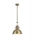 Ceiling Dome Pendant, 1 x E27, Antique Brass, Frosted Glass - 1