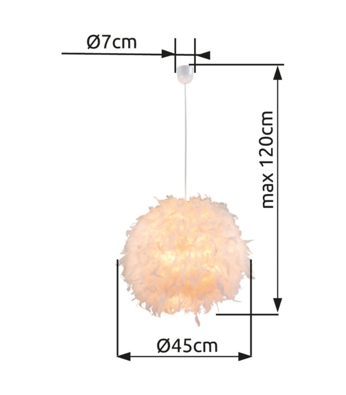 Katunga 45cm Spherical Pendant Ceiling Light White 1x E27-3