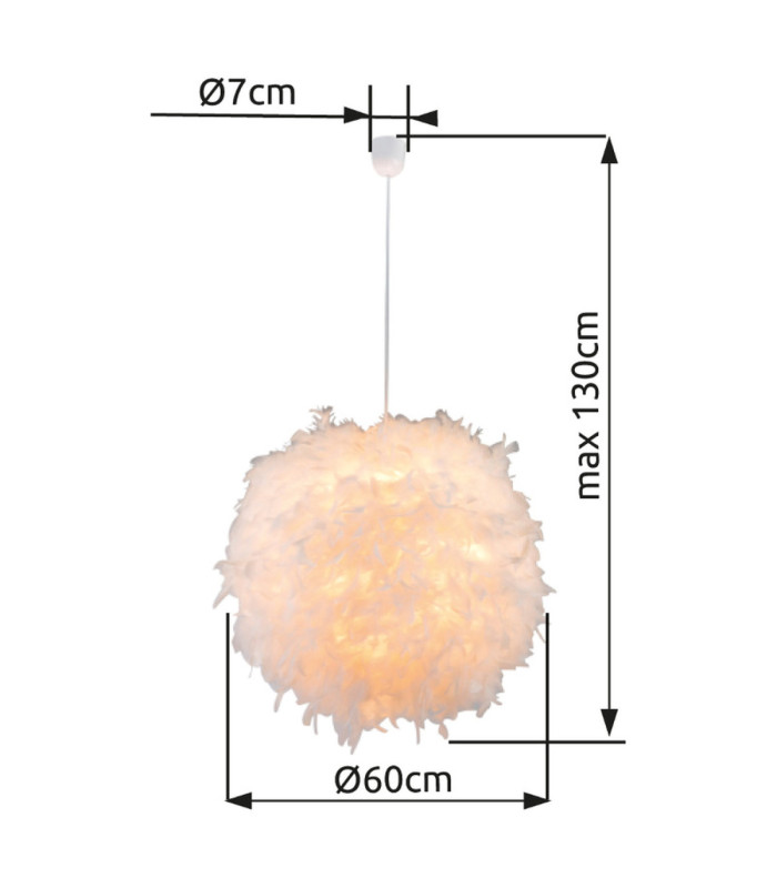 Katunga 60cm Spherical Pendant Ceiling Light White 1x E27-3