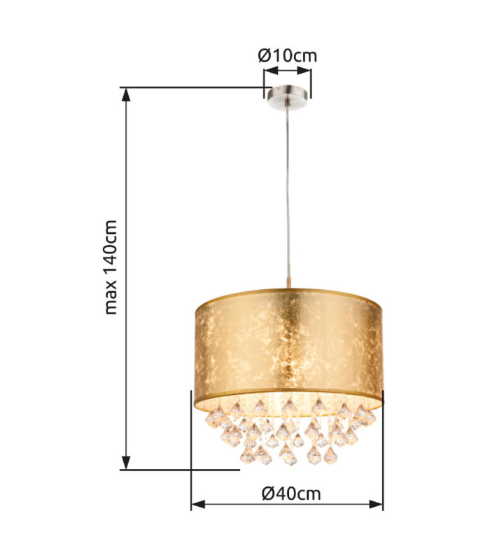 Amy Cylindrical Pendant Ceiling Light Matt Nickel 1x E27-5