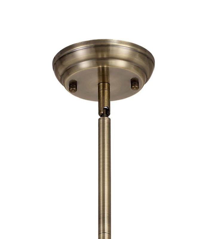 Ceiling Dome Pendant, 1 x E27, Antique Brass, Frosted Glass - 4