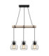 Mina Bar Pendant Ceiling Light Matt Black 3x E27-3