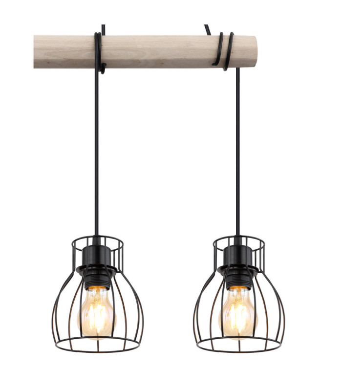 Mina Bar Pendant Ceiling Light Matt Black 3x E27-4