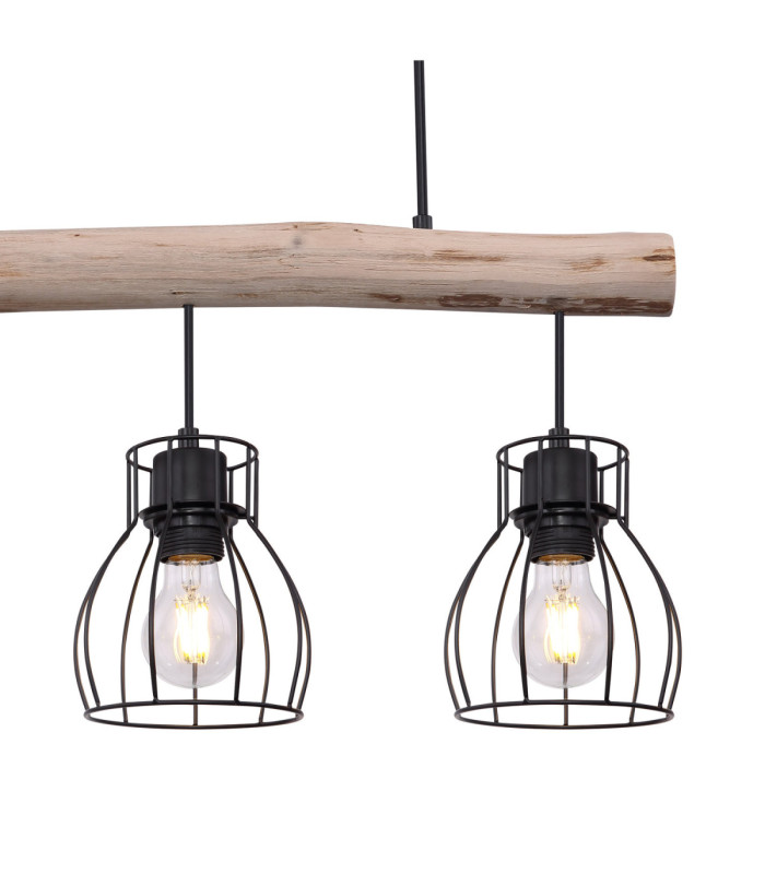 Mina Bar Pendant Ceiling Light Black 3x E27-5