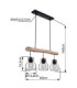 Mina Bar Pendant Ceiling Light Black 3x E27-11