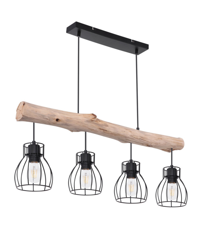 Mina Bar Pendant Ceiling Light Black 4x E27-2