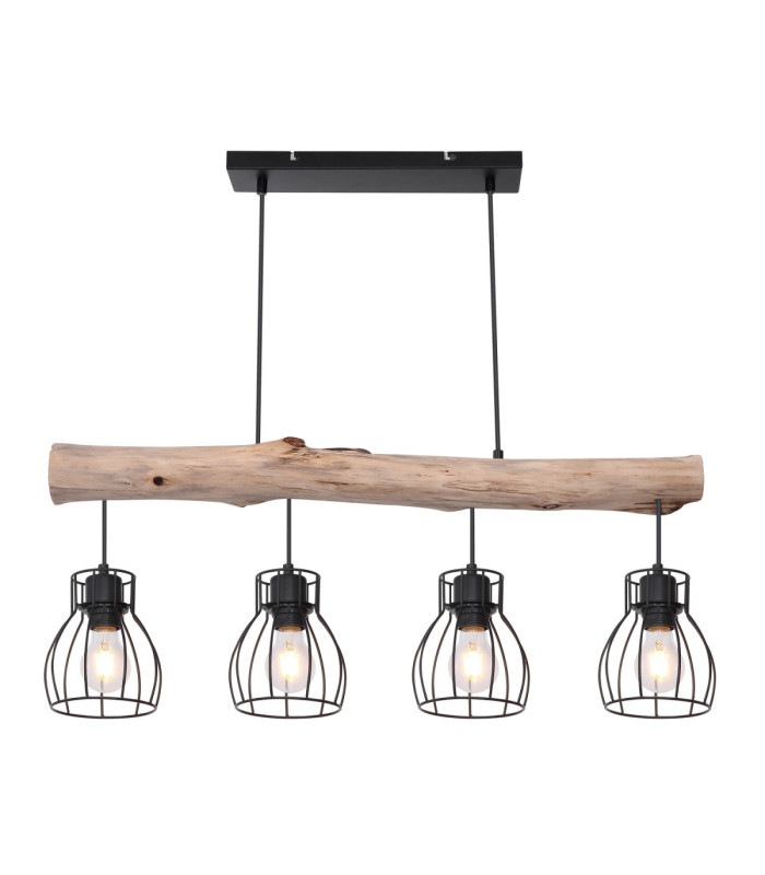 Mina Bar Pendant Ceiling Light Black 4x E27-3