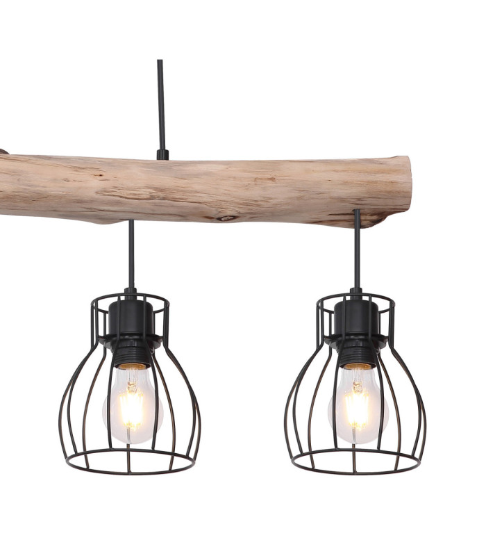 Mina Bar Pendant Ceiling Light Black 4x E27-4