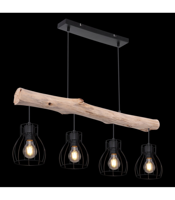 Mina Bar Pendant Ceiling Light Black 4x E27-5