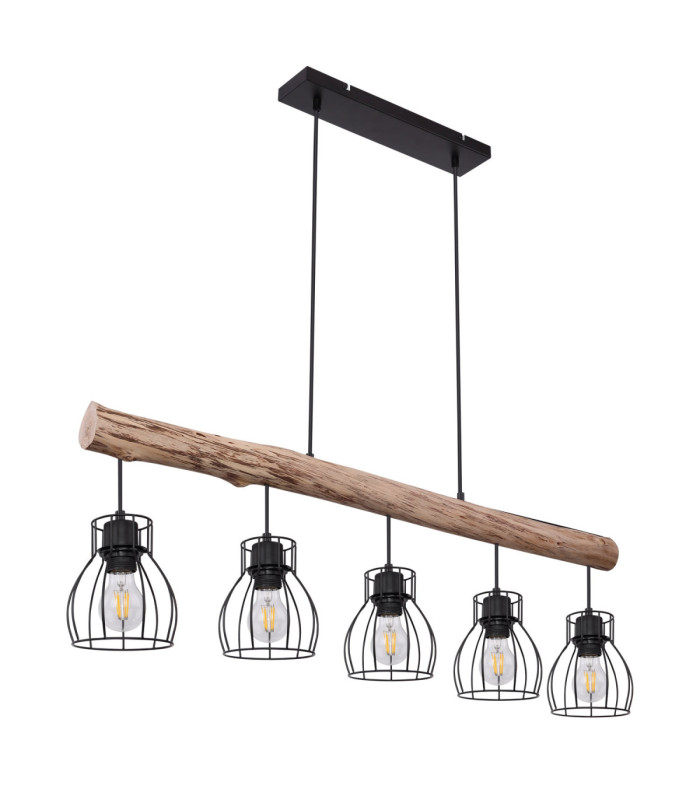 Mina Bar Pendant Ceiling Light Black 5x E27-2