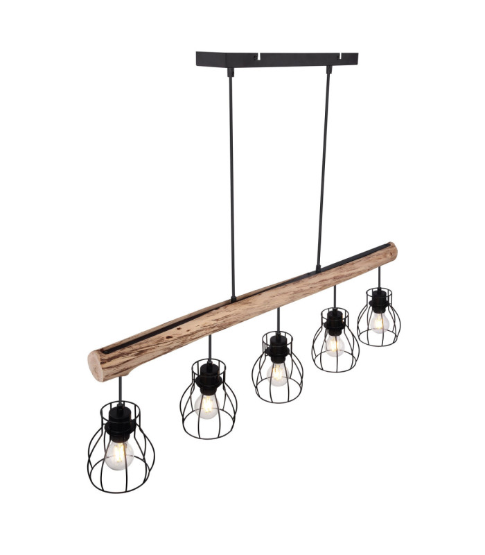 Mina Bar Pendant Ceiling Light Black 5x E27-8