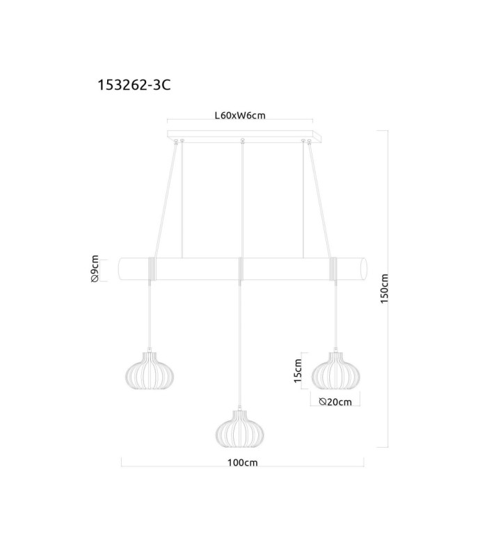 Caldwell Bar Pendant Ceiling Light Cappuccino Colour  3x E27-8