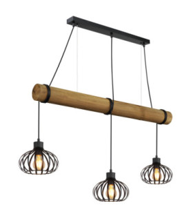 Caldwell Bar Pendant Ceiling Light Matt Black 3x E27-1