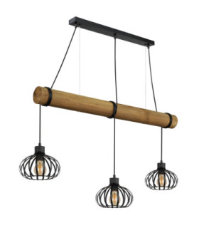 Caldwell Bar Pendant Ceiling Light Matt Black 3x E27-2