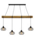 Caldwell Bar Pendant Ceiling Light Matt Black 4x E27-3