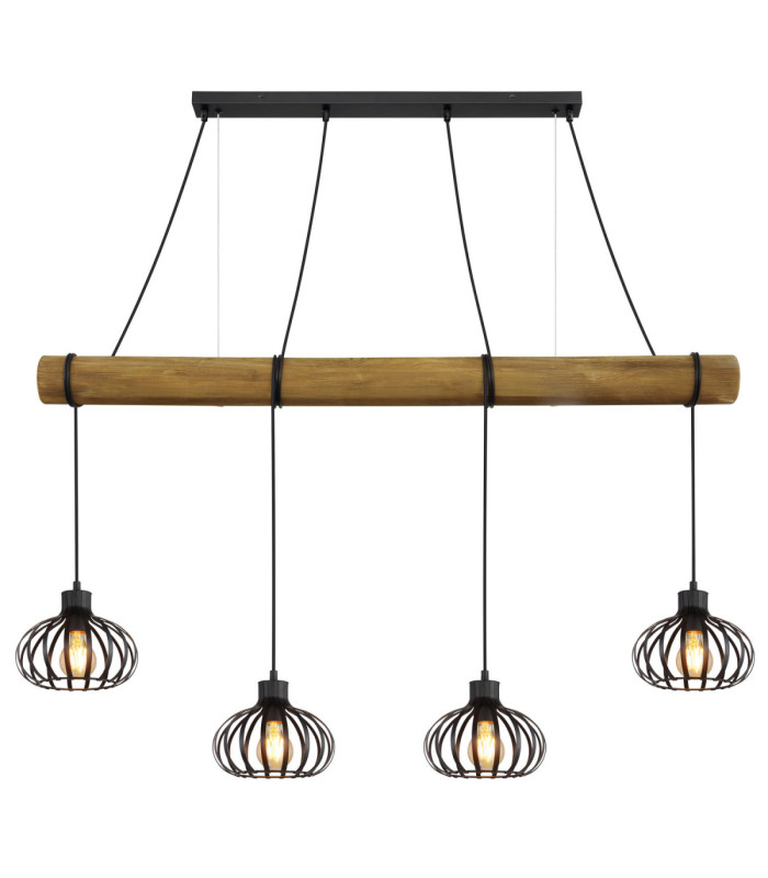 Caldwell Bar Pendant Ceiling Light Matt Black 4x E27-3