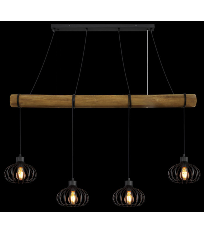 Caldwell Bar Pendant Ceiling Light Matt Black 4x E27-5