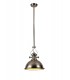 Ceiling Dome Pendant, 1 x E27, Polished Nickel, Frosted Glass - 4