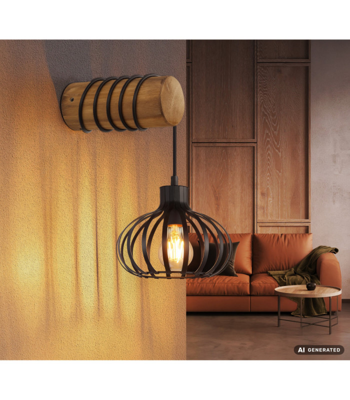 Caldwell Wall Lamp Brown 1x E27-8