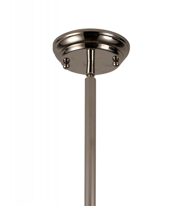 Ceiling Dome Pendant, 1 x E27, Polished Nickel, Frosted Glass - 6