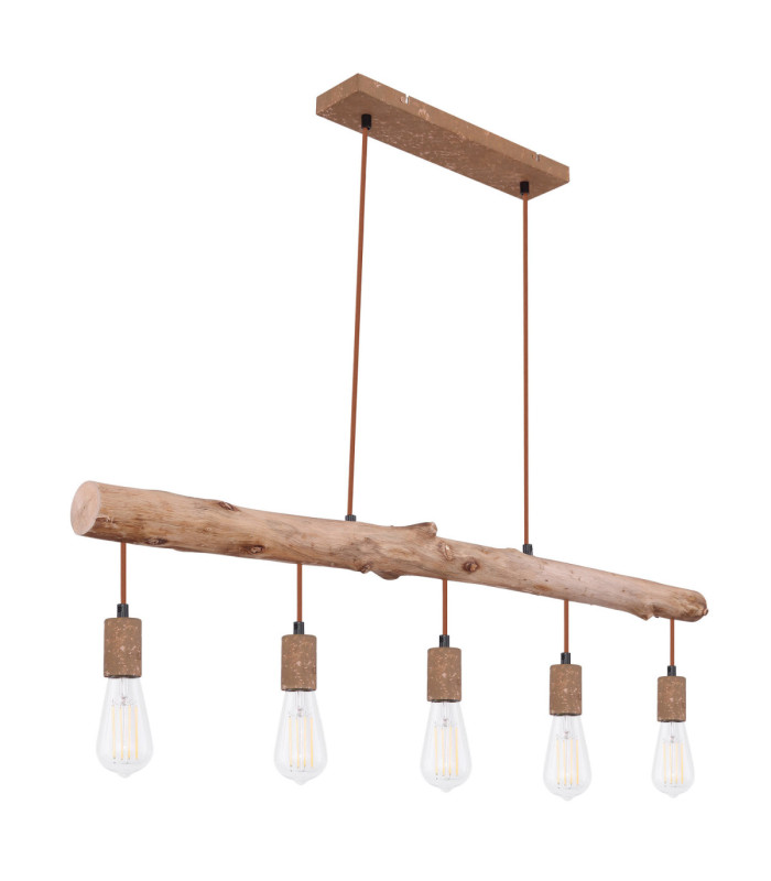 Jakob Bar Pendant Ceiling Light Rust Colour  5x E27-2