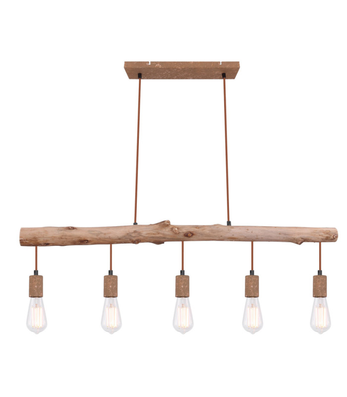 Jakob Bar Pendant Ceiling Light Rust Colour  5x E27-3