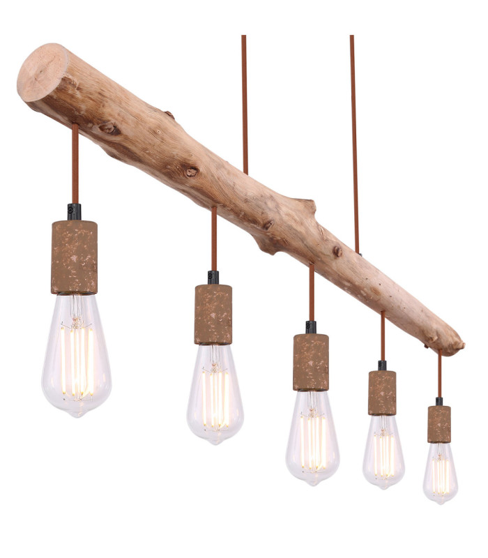 Jakob Bar Pendant Ceiling Light Rust Colour  5x E27-4