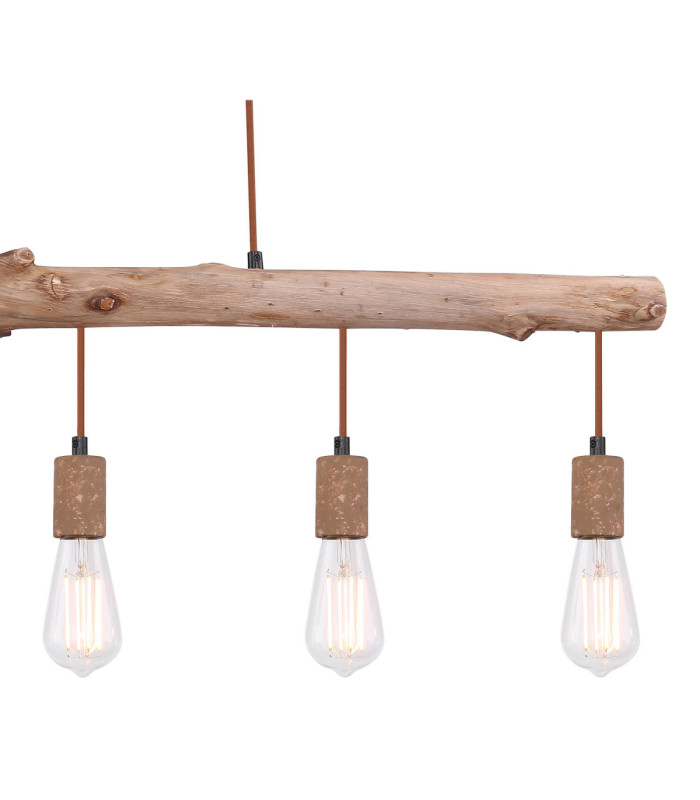 Jakob Bar Pendant Ceiling Light Rust Colour  5x E27-5