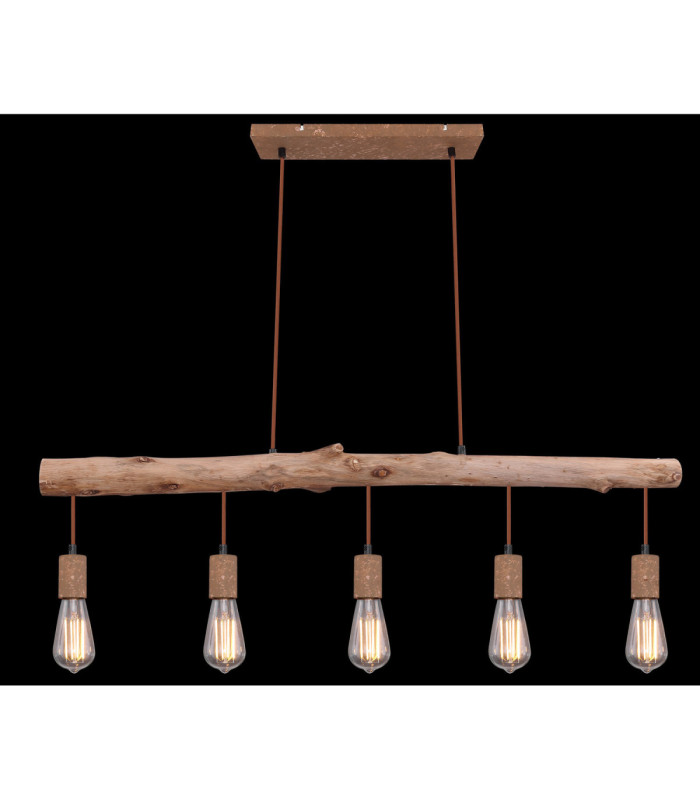 Jakob Bar Pendant Ceiling Light Rust Colour  5x E27-7