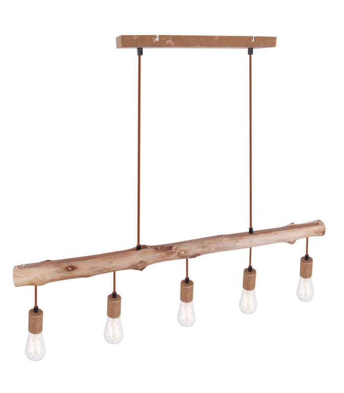 Jakob Bar Pendant Ceiling Light Rust Colour  5x E27-8