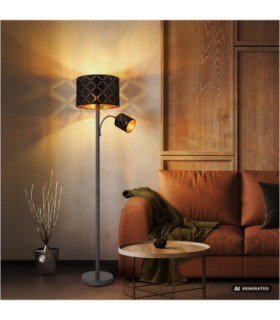 Sunna Floor Lamp Matt Black 2x E27 E14