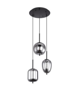Blacky Cluster Pendant Ceiling Light Black 3x E14-2