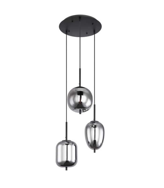 Blacky Cluster Pendant Ceiling Light Black 3x E14-2